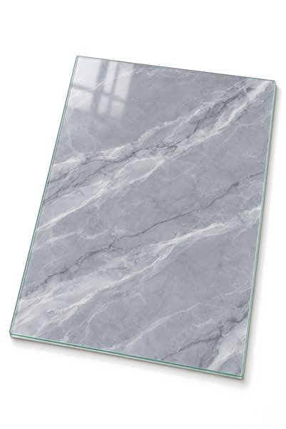 ZURİ DESİGN Gray Marble Patterned Tempered Glass Cutting Board 25X35 cm