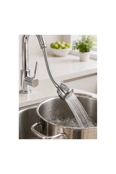 kumkumticaret Chrome Faucet Extension Apparatus 360 °   Rotatable Water-Savin...