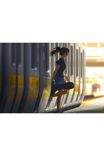 OEM Poster Anime Girl Getting Out Of Train 4k, 61x90 cm, poster14999