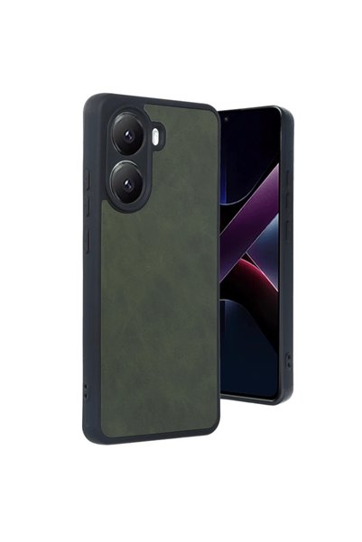 kumkumticaret غطاء حماية من الجلد لهاتف Xiaomi Poco X7 Pro - أخضر داكن