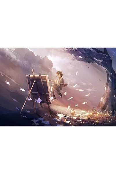 OEM Poster Anime Girl Doing Painting Magical 4k, 61x90 cm, poster15627