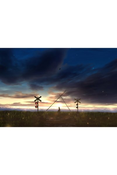 OEM Poster Anime Girl Scenery Train 4k, 61x90 cm, poster15626