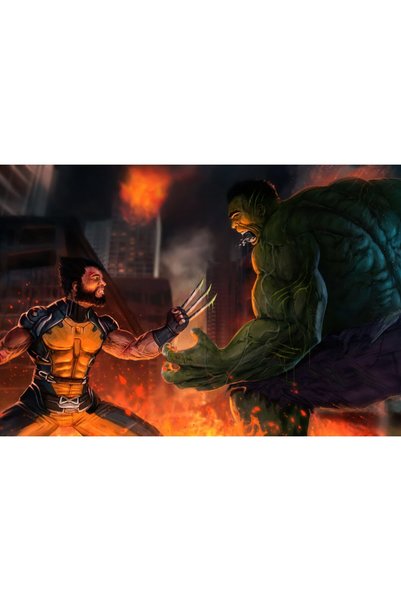 OEM Poster Wolverine Vs Hulk în acțiune, 61x90 cm, poster16583