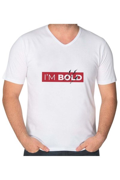 Bk Gift I'M Bold Designed V-Neck T-Shirt-1