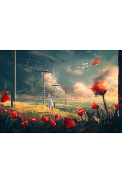 OEM Αφίσα Κορίτσι Άνιμε Χαρταετοί 4k, 61x90 εκ., poster16319