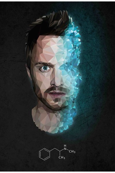 OEM Αφίσα Τζέσι Πίνκμαν Breaking Bad 4k Low Poly, 61x90 εκ., poster18233