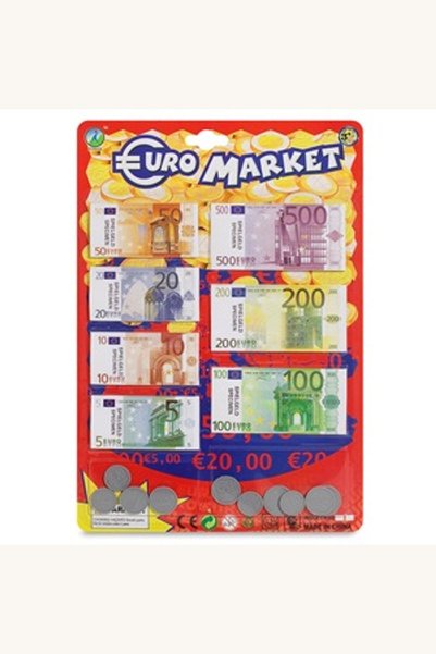 Comerivo Bancnote si monezi Euro pentru joc de casa - 71 de piese realiste
