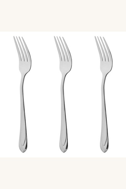 Comerivo Set 3 furculite otel inoxidabil cu design geometric, 21.5cm - lux la...