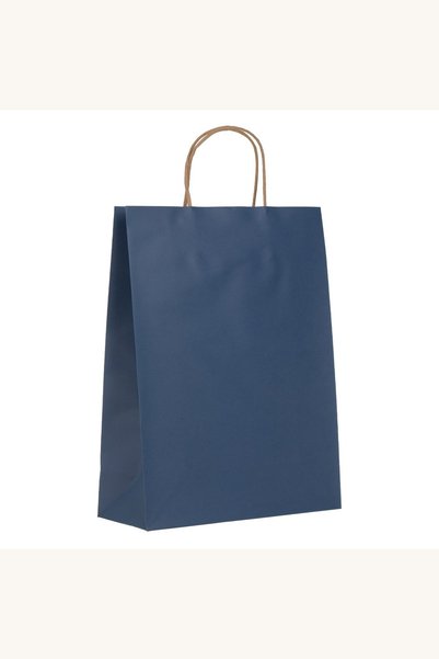 Comerivo Punga cadou din hartie kraft albastru, 26x11x35cm, ideala pentru amb...