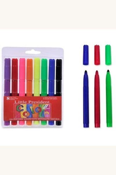 Comerivo Set 8 creioane colorate cu vârf gros Little President