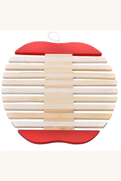 Comerivo Suport pentru cratite din lemn shaped mar rosu, diametru 18cm