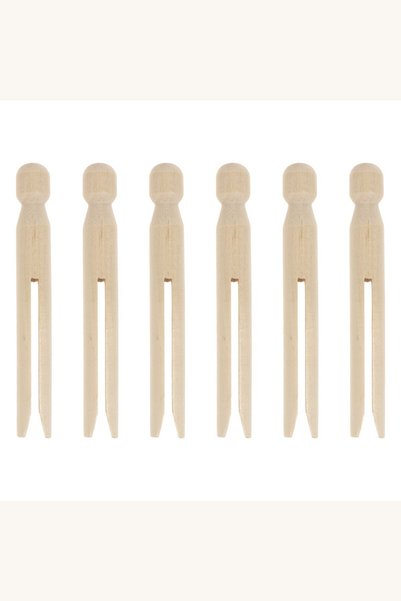 Comerivo Betisoare pentru papusi din lemn , 11cm, set 6 bucati