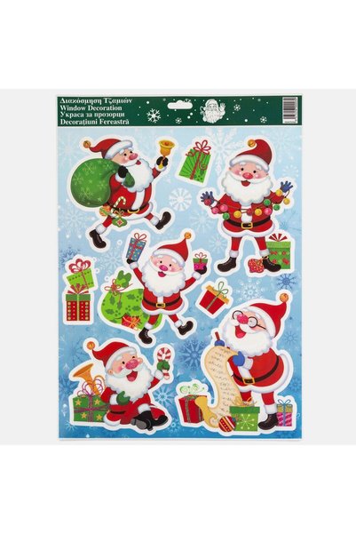 OEM Christmas Window Stickers with Santa Claus Figurines 30x42cm