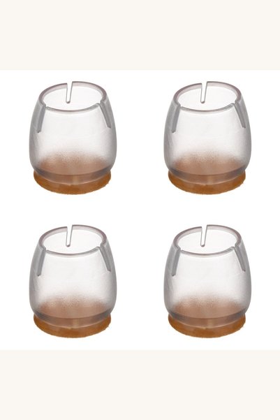 Comerivo Set 4 capace protectie pentru picioare mobila, transparente, diametr...