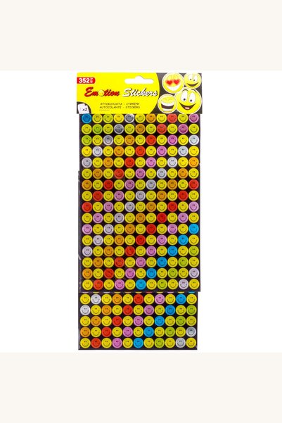 Comerivo Set 352 autocolante emoticoane colorate pentru decorare si cadouri