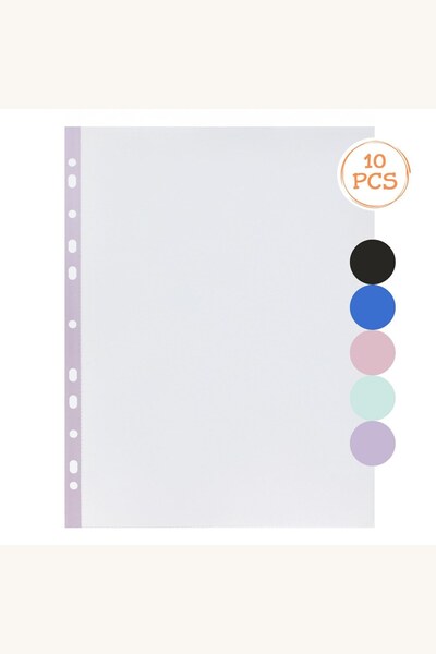 Comerivo Set 10 folii transparente de protecție pentru documente A4, cu margi...