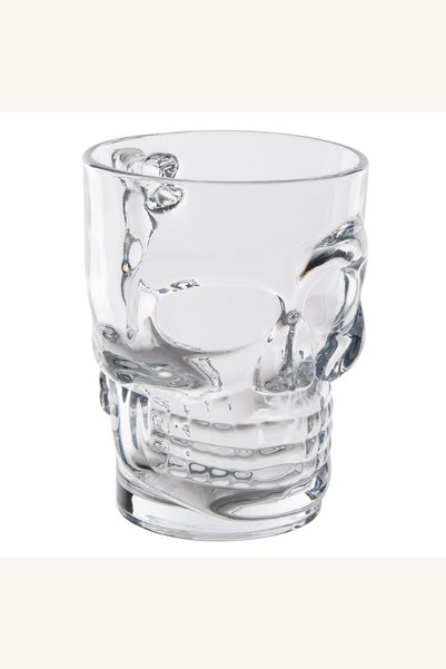 Comerivo Pahar de bere din sticla cu design craniu, 500ml, 9.5x12.5cm