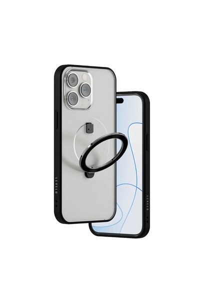 Levelo Case That Supports Macsafe with Levelo Stand for iPhone 14 Pro - Black