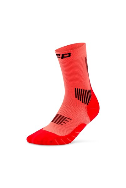 Cep Șosete compresie alergare Run 5.0 Mid Cut - coral neon | femei