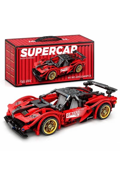 Salma Set de constructie masinuta super sport pajian cu sistem pull back, 488...