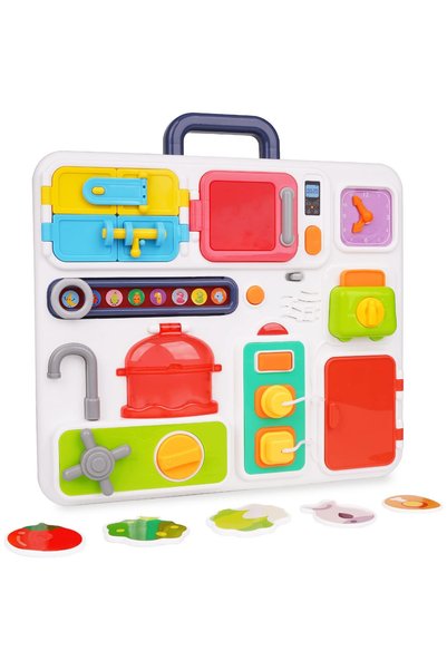ETOY Tabla cu activitati de bucatarie, muzica si lumini, Montessori, Plastic ABS