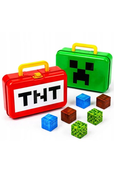 ETOY Cutie portabila minecraft tnt sau creeper cu cuburi mici de colectie