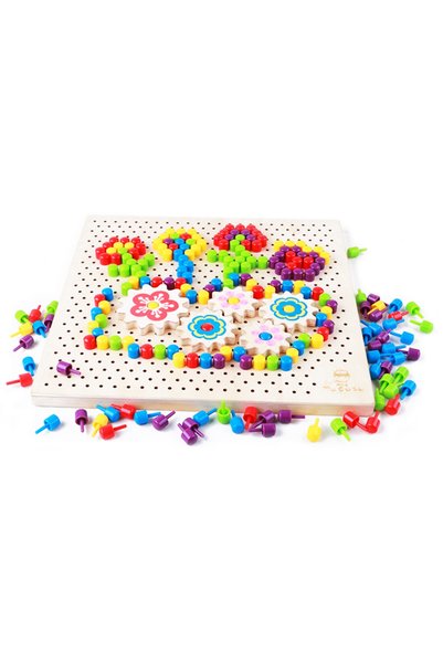 ETOY Puzzle creativ Montessori, Mozaic, din lemn, 257 piese