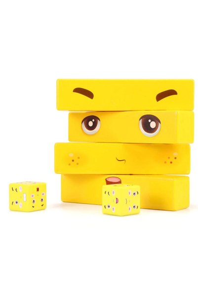 Salma Joc pentru copii cu expresii faciale, emotii, cuburi puzzle din lemn