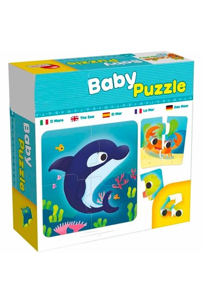 SARALMA Puzzle din 4 piese pentru copii – Animale marine, 8 modele