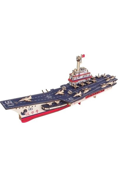 sallma Set de constructie 3D din lemn portavion Liaoning puzzle educativ 124 ...