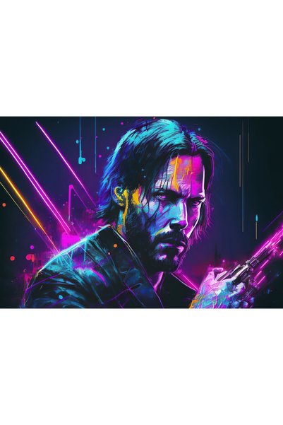 OEM Αφίσα Cyberpunk 2077 Κιάνου Ριβς Νέον 4k, 61x90 εκ., poster23548