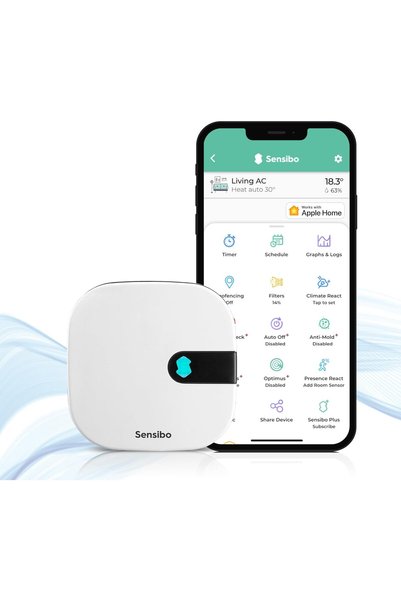 Sensibo جهاز تحكم ذكي لمكيف الهواء، معتمد من Apple HomeKit. تركيب سريع خلال 6...