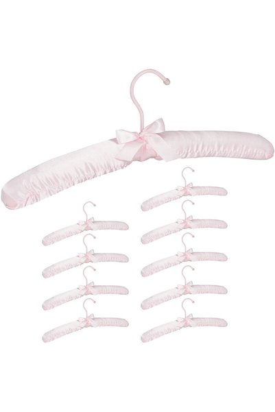 Noonedibs Cuier din satin, Set de 10, Cuier moale căptușit pentru jachete, câ...
