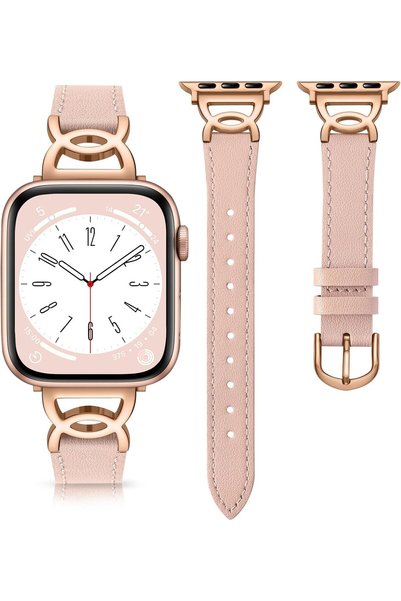 Upeak Slim Leather Band Compatible with Apple Watch Strap for Women