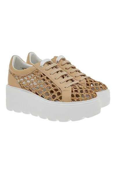 Renato Garini Γυναικεία Παπούτσια Sneakers 611-19R Μπέζ Πλεκτό W119R6113586