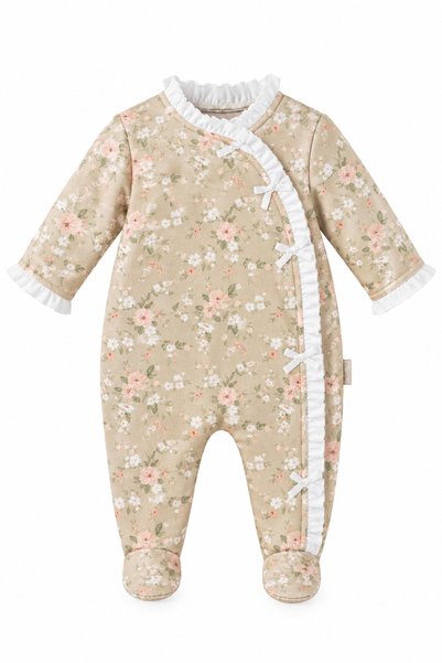Babyhola Prematüre Kız Bebek Çiçekli Tulum15437