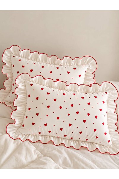 DB DANLA BALDİ Home Collection غطاء وسادة مكشكش فاخر (قطعتان)
