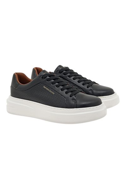 Renato Garini Ανδρικά παπούτσια Sneakers 700-033 Μαύρο Πλεκτό W57000333574