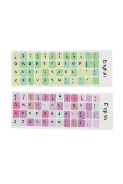 Noonedibs 2 buc tastatură autocolante colorate limba engleză rezistent la pra...