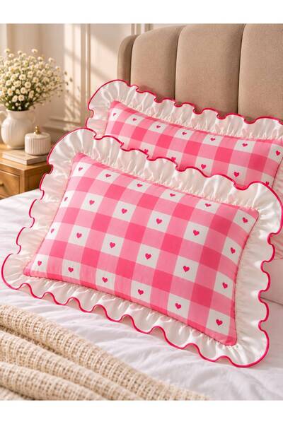 DB DANLA BALDİ Home Collection غطاء وسادة مكشكش فاخر (قطعتان)
