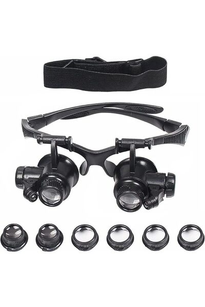 KASTWAVE Glasses Magnifier, Headband Magnifying Glasses with LED Light, jewel...