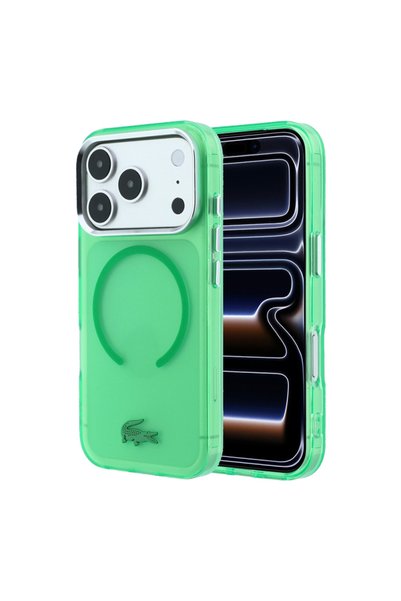 Lacoste iPhone 18 Pro Kılıf Lisanslı M-safe C-Magnet İkonik Timsah Logolu IML...