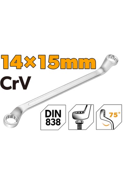 TOLSEN مفتاح ربط مزدوج الحلقة Cr-V CP DIN 14x15mm