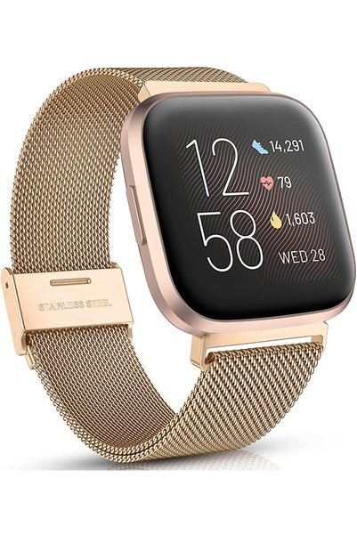 Noonedibs Curele metalice compatibile cu Fitbit Versa/Fitbit Versa 2, pentru ...