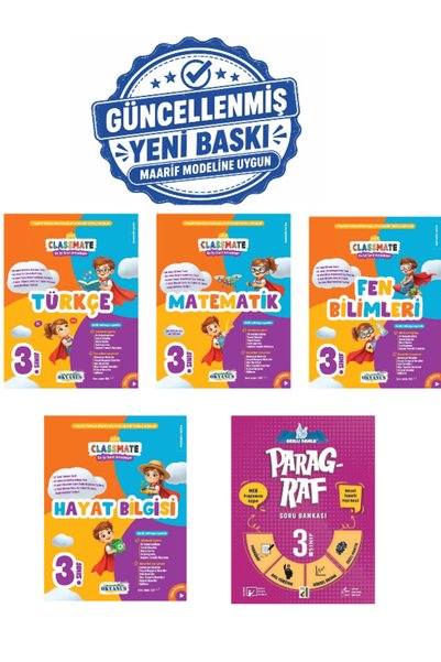 Okyanus Yayıncılık Okyanus yayınları 3.Sınıf Classmate Türkçe-Matematik-Fen B...