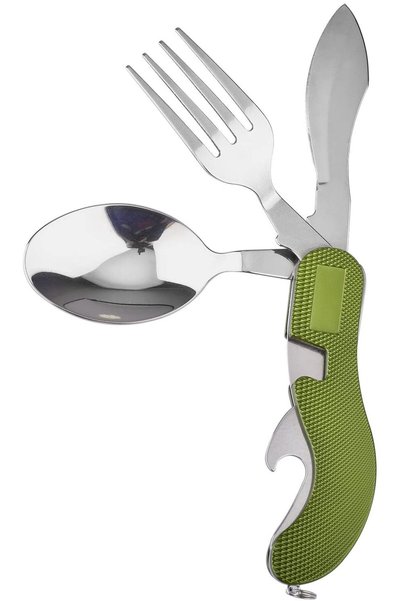 Noonedibs Set de tacâmuri de camping, din oțel inoxidabil, cu desfăcător de s...