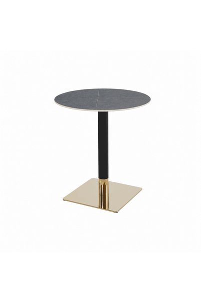 Generic Brand طاولة كافيه مودرن دائرية سيراميك، 80×80×75 سم - رمادي