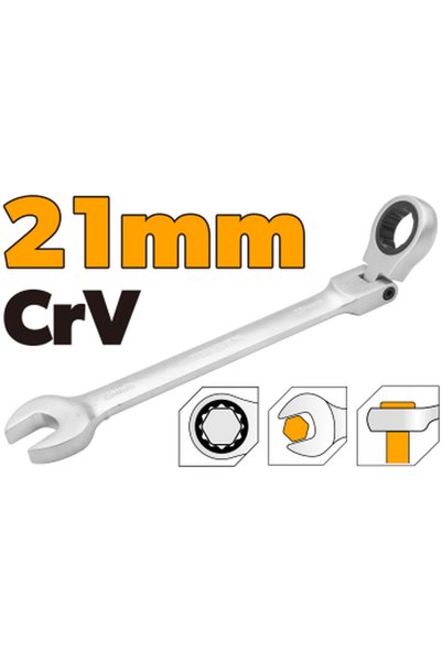 TOLSEN Flexible Head Combination Ratchet Spanner 21mm
