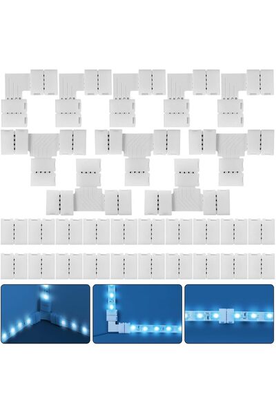 Generic موصل شريط إضاءة LED، طقم محول بدون لحام 4-سنون 10 مم بدون فجوات لشرائ...