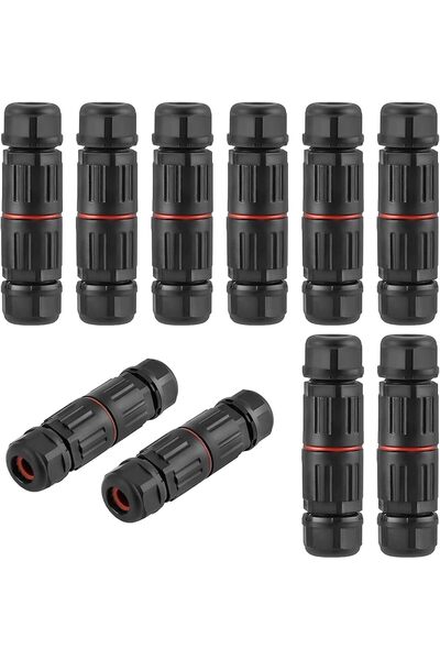 Generic 10 عبوات صندوق توصيل خارجي مقاوم للماء IP68 3 أقطاب سلك موصل خارجي كم...